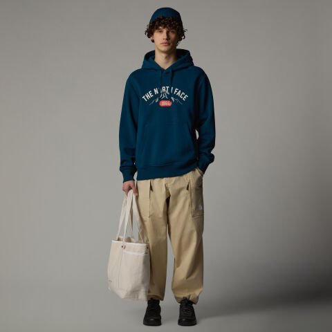 M VARSITY GRAPHIC RELAXED HOODED SWEATSH